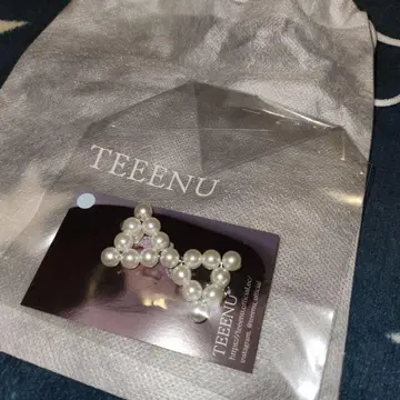 TEENU 펄 디자인 리본 귀찌
