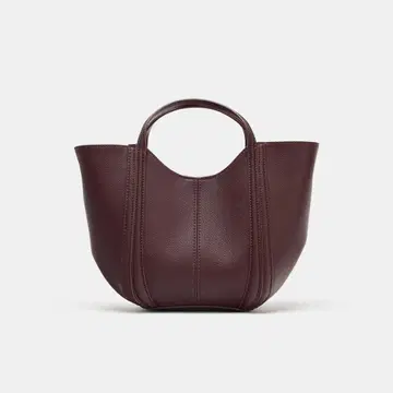 ZARA 스티치 미니 시티백 보르도