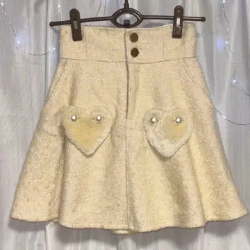 리즈리사 가을/겨울 크림색 미니 스커트