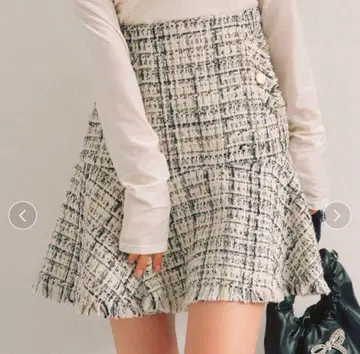 릴리 브라운 프린지 트위드 스커트 0 사이즈