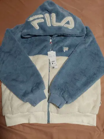 택 포함 새상품 FILA 후드 로고 후드티 M 블루