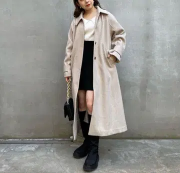 chico 스탠 칼라 오버 롱 코트