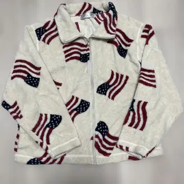 미국 국기 usa 구제 의류 플리스 자켓 화이트