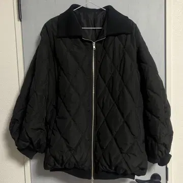 Heather 헤더 퀼팅 볼륨 블루종 자켓 블랙