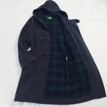 IVY-BROTHERS 더플 코트 롱 다크 그레이 안감 체크 L
