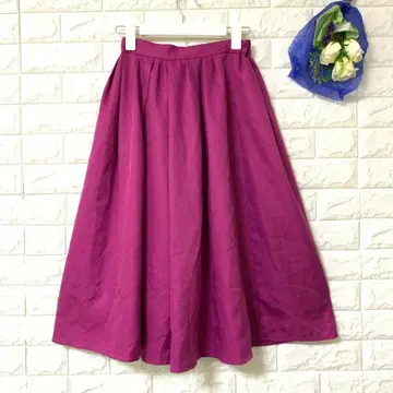 클리어 롱 플레어 스커트 허리밴딩 원단 많음 체형 커버