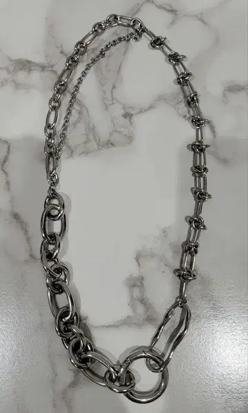 실버 스테인리스 스틸 체인 목걸이