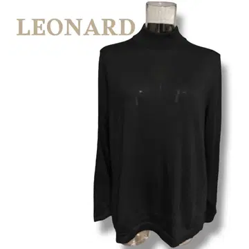 LEONARD 블랙 터틀넥 긴팔 상의