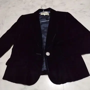 pierre cardin 블랙 벨벳 테일러드 자켓