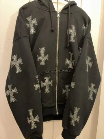 unknown london 지퍼 후드티 블랙 M