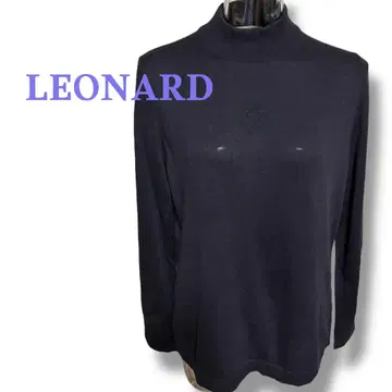 LEONARD 다크 네이비 하이넥 티셔츠 레오나르 스포츠