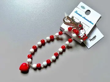 아베일 키티 백참 이치고만 스트랩 키체인