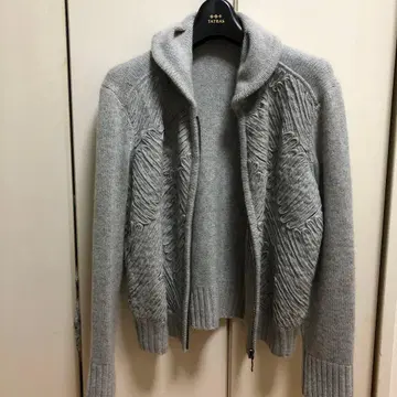 캐시미어 100% 그레이 가디건 사이즈 40