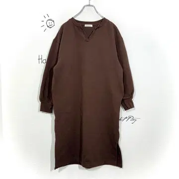 terawear emu 맨투맨 원피스(M) 브라운 슬릿 속기모