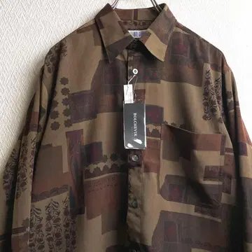 레트로 구제 의류 셔츠 패턴 셔츠 올 패턴 디자인 셔츠 긴팔