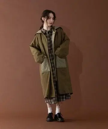 idem 이데 퀼팅 세일러 모드코트 4way