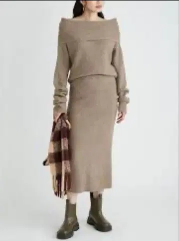 미라 오웬 오프 터틀 2way  니트 SETUP 베이지