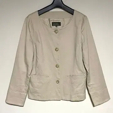 에디 바우어 스트레치 코튼 노카라 자켓 베이지