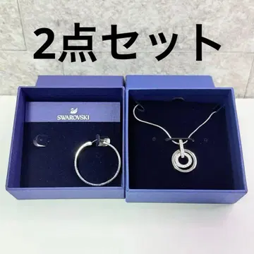 스와로브스키 목걸이 & 귀걸이(한쪽 귀) 2세트 박스 포함