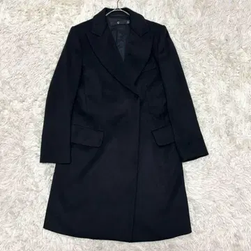 새상품급 +J 유니클로 체스터 코트 캐시미어 혼방 질 샌더 롱 기장 블랙