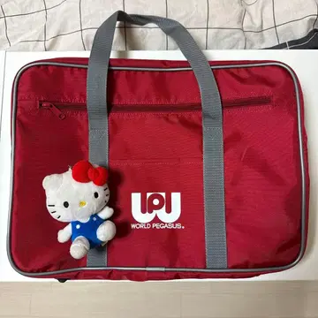 새상품 구형 와펜 그레이 월드 페가수스 스쿨백 스쿠바 와펜 레드 빨간색