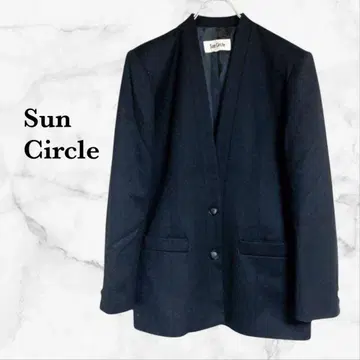 Sun Circle ] 노카라 자켓 [ L ] 울 블랙 일본제 비즈니스