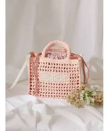 퍼 퍼 토트백 라피아 로고 토트백 2way 백