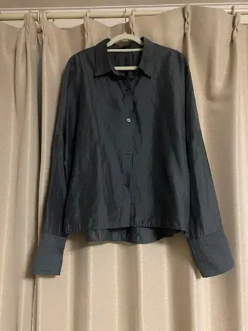 PLST 플라스테 다크 그레이 시어 긴팔 셔츠