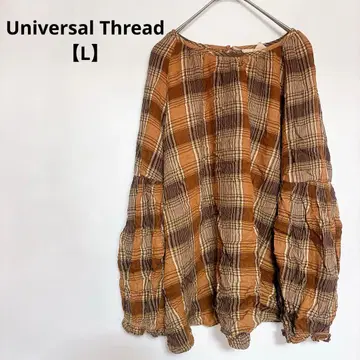 새상품급 Universal Thread [ L ] 튜닉 체크 브라운 가을