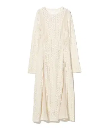 Ray BEAMS 레이스 절개 메쉬 원피스