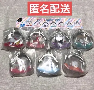 산리오 개구리 동전 지갑 키링 가챠 헬로키티 전체 7종 컴플리트 세트