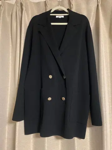 PLST 플라스테 니트 더블 테일러드 자켓 M 블랙