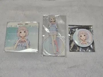카츠라기 리리야 극락탕 콜라보 아크릴 스탠드 + 캔뱃지 세트