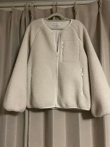 PLST 플라스테 보아 자켓 M 화이트 아이보리