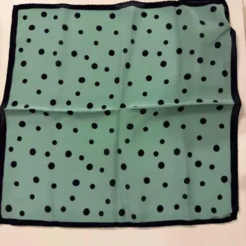 SHIPS 라이트 그린 도트 포켓 치프