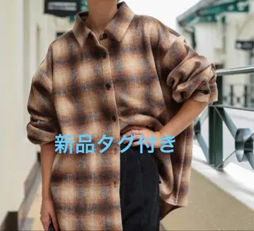 택 포함 새상품 티티베이트 기모 체크 오버 셔츠