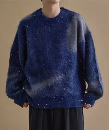 [ epnok ] 추상 루즈 니트 네이비 M 사이즈