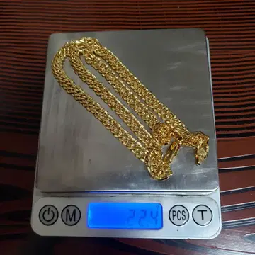 750 Italy 각인 있음 골드 컬러 목걸이 22.4g 친정 정리품