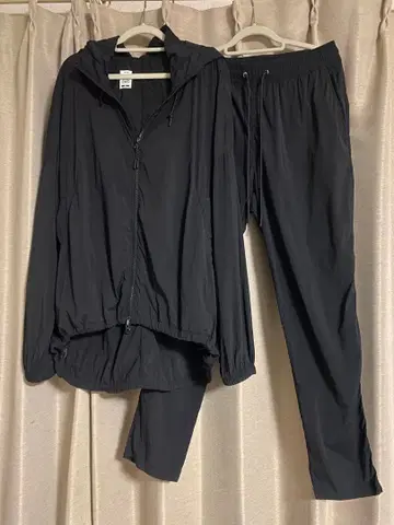 TIGORA SMART 나일론 자켓 팬츠 셋업 M 블랙