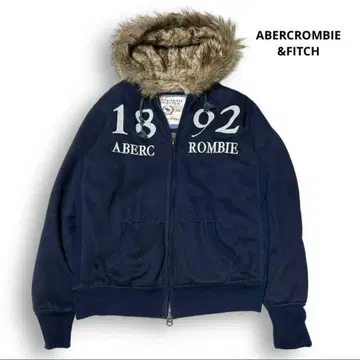 아베크롬비 앤 피치 볼륨 퍼 지퍼 후드티 네이비