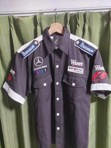 F1 벤츠 반팔 팀 셔츠 블랙