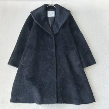 현행 레리안 알파카 혼방 샤기 코트 블랙 여배우 옷깃 M 상당