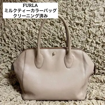 새상품급 FURLA 훌라 베이지 가죽 핸드백