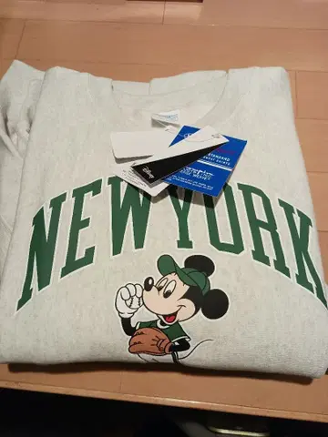 챔피온 미키마우스 리버스 위브 새상품 파란 택