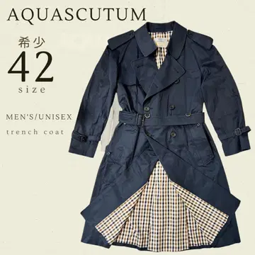 Aquascutum 트렌치코트 영국제 42 롱 체크 새상품급