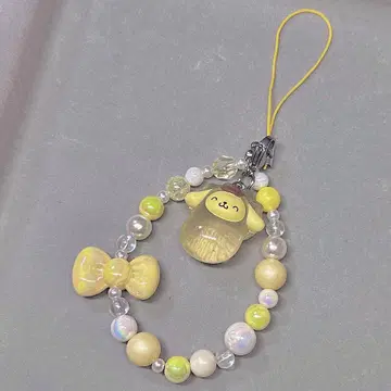 산리오 [ 폼폼푸딩 ] 비즈 참 스트랩 키링 오이스터