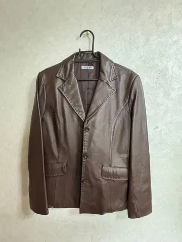 MITSUMINE 브라운 가죽 자켓