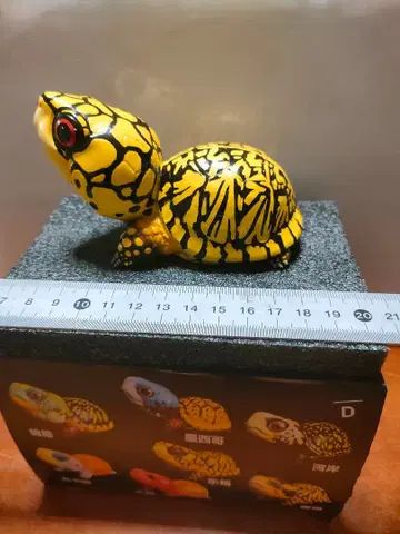 플로리다상자거북 피규어 옐로우 컬러와 블랙 약 10cm