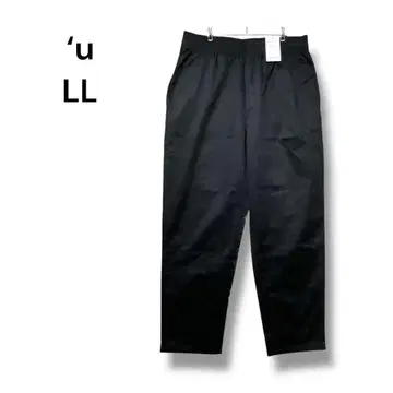 택 포함 니센 와이드 팬츠 블랙 LL 워크 무지 허리밴딩