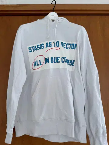 sacai x Lawrence Weiner 화이트 후드티 사이즈 S